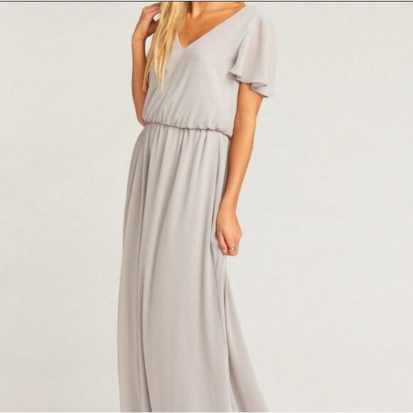 Show Me Your Mumu Michelle Flutter Dove Gray Maxi - Picture 1 of 6